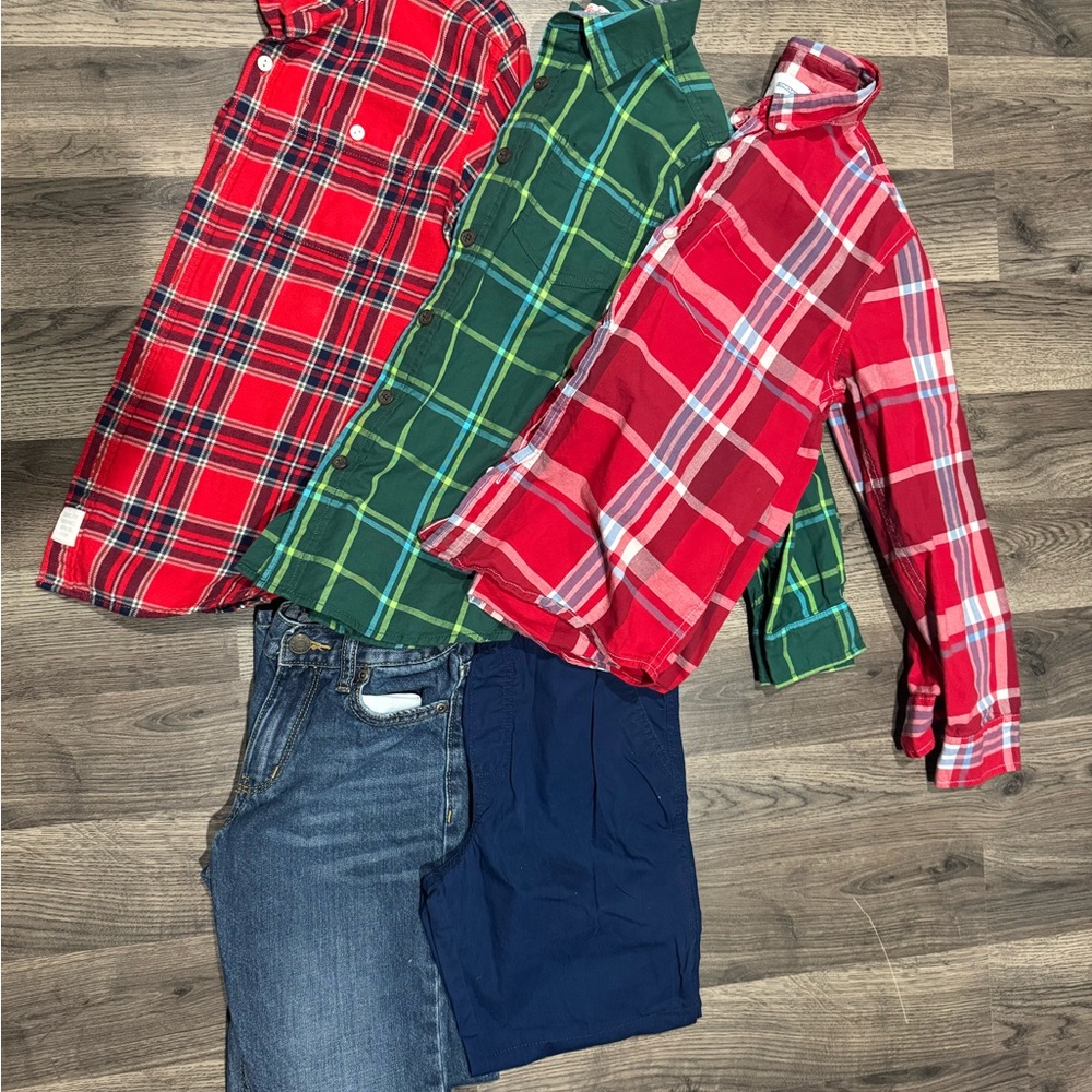 Carter's Red and Green Plaid Button Down Shirts